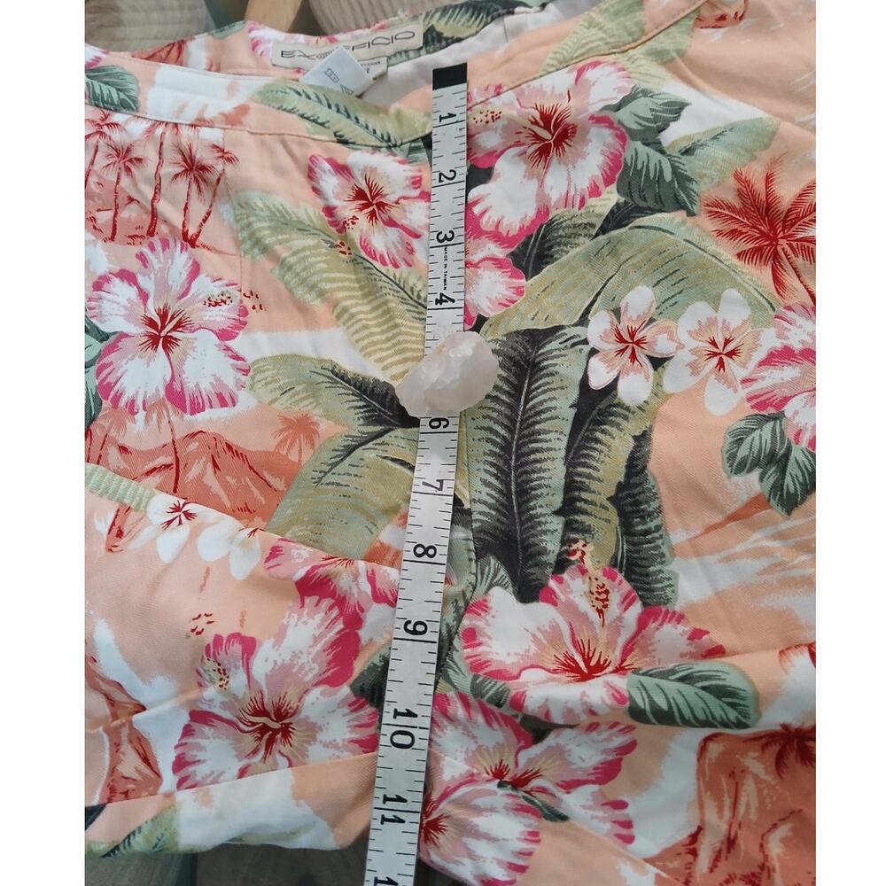Exofficio South Pacific Capri pants Apricot Tropical Hibiscus 10 Coastal Travel - Picture 7 of 12